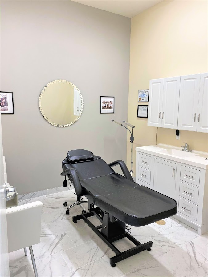Private treatment room for lash extensions and waxing at A & J Nails Spa